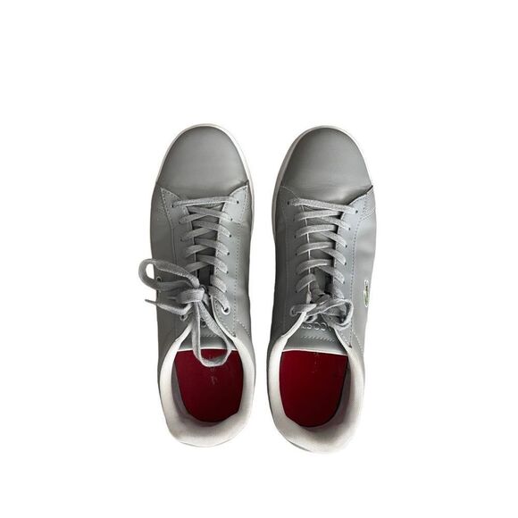 Lacoste Men's Gray Hydez Leather Padded Collar Sneakers Size 10 - Picture 2 of 16